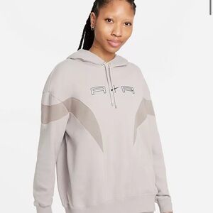 Nike Air Logo Sportswear Pullover Oversize Hoodie Gray Women’s Size S